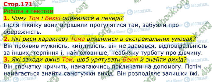 ГДЗ Зарубіжна література 5 клас сторінка Стр.171 (1-3)